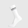 Gymshark Crew Socks*Strength Dept. Graphic Crew Socks White