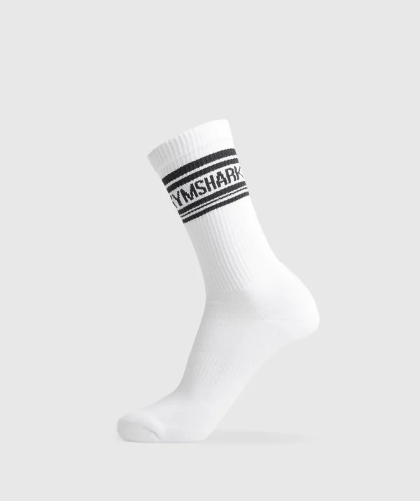 Gymshark Crew Socks*Stripe Crew Single White/Black