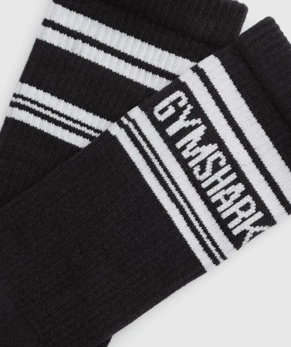 Gymshark Crew Socks*Stripe Crew Single Black/White