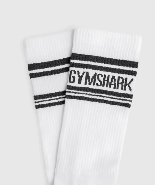 Gymshark Crew Socks*Stripe Crew Single White/Black