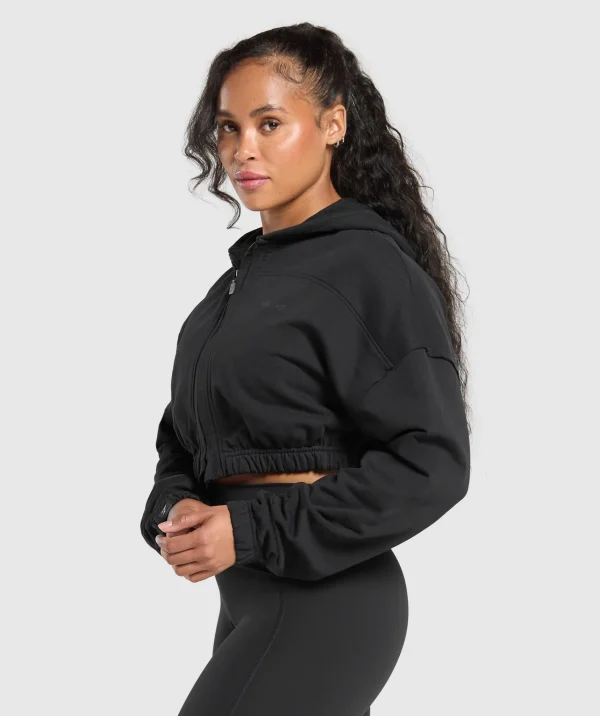 Gymshark Hoodies & Sweatshirts*Superset Crop Zip Hoodie Black