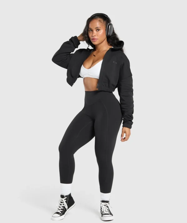 Gymshark Hoodies & Sweatshirts*Superset Crop Zip Hoodie Black