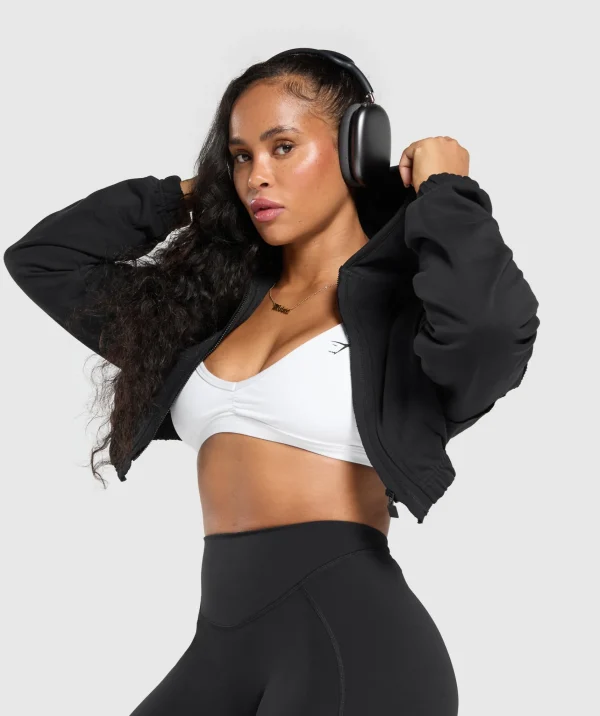 Gymshark Hoodies & Sweatshirts*Superset Crop Zip Hoodie Black