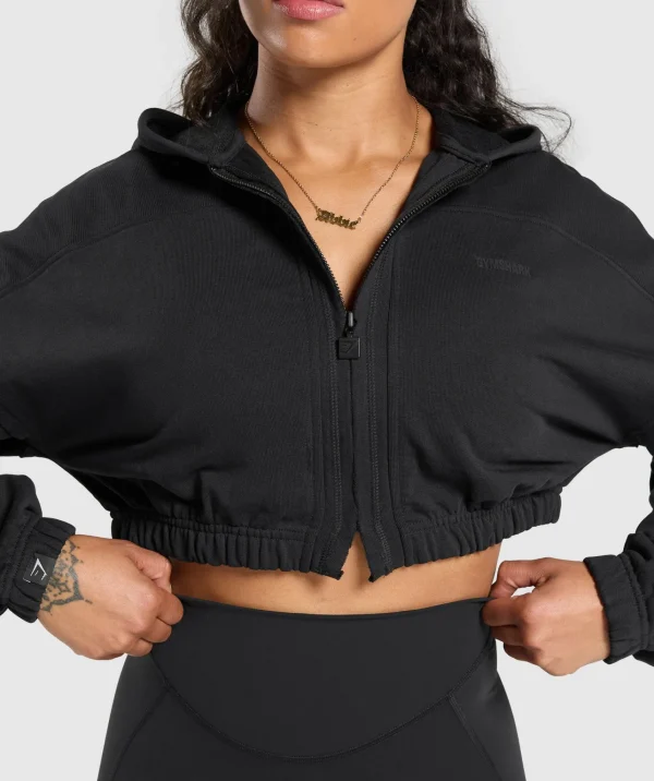 Gymshark Hoodies & Sweatshirts*Superset Crop Zip Hoodie Black