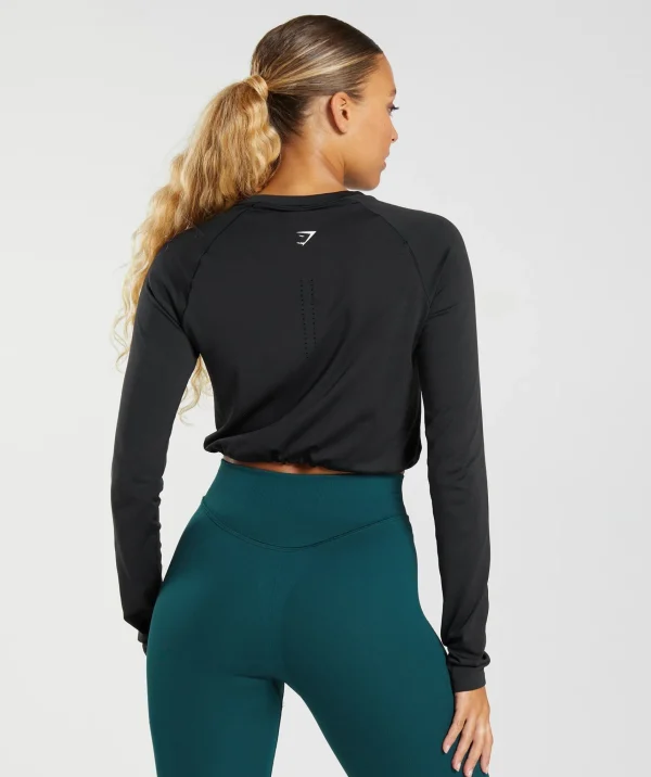 Gymshark Crop Tops | T-shirts & Tops*Sweat Seamless Long Sleeve Crop Top Black