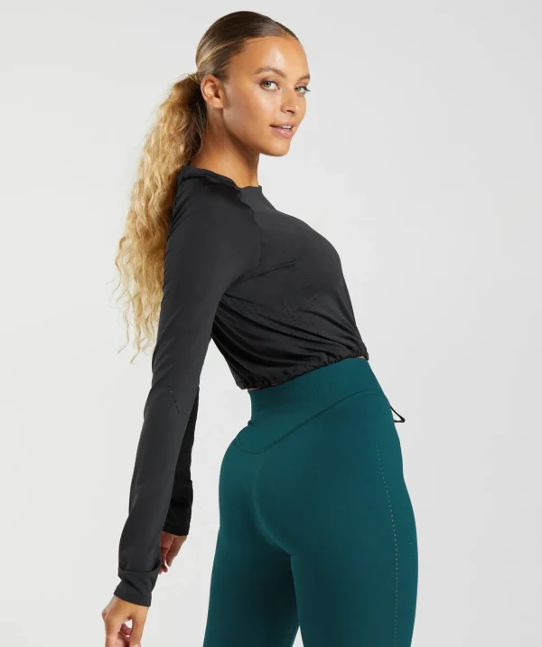 Gymshark Crop Tops | T-shirts & Tops*Sweat Seamless Long Sleeve Crop Top Black