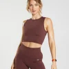 Gymshark Tank Tops | Crop Tops*Sweat Seamless Midi Tank BakedMaroon