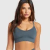 Gymshark Sports Bras*Sweat Seamless Sports Bra 2.0 TitaniumBlue