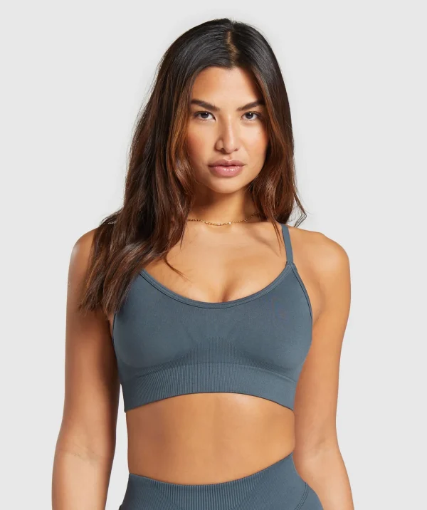 Gymshark Sports Bras*Sweat Seamless Sports Bra 2.0 TitaniumBlue