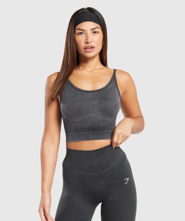 Gymshark Tank Tops | Crop Tops*Sweat Seamless Washed Midi Tank Black