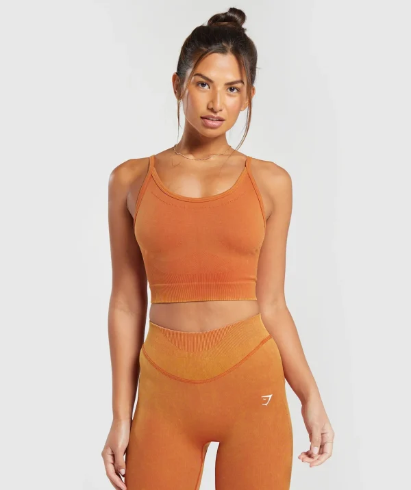 Gymshark Tank Tops | Crop Tops*Sweat Seamless Washed Midi Tank RustOrange