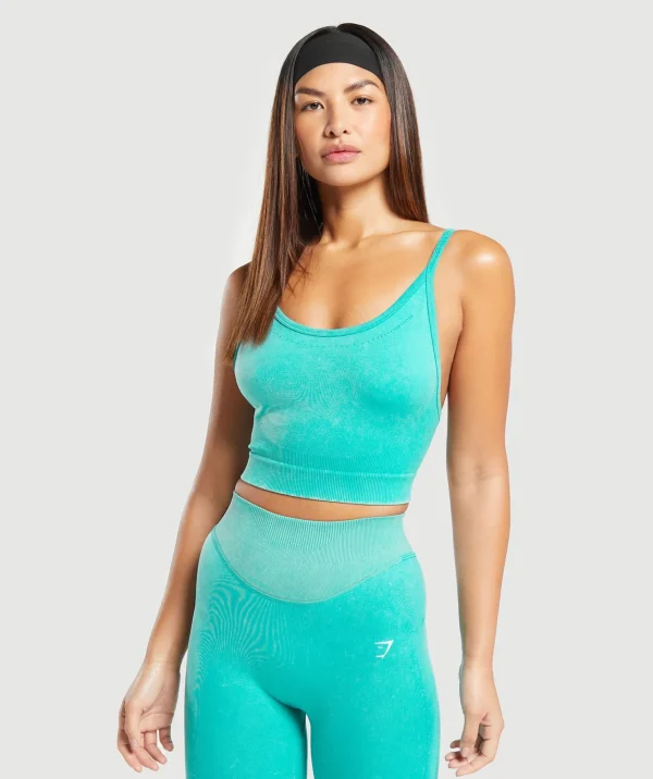 Gymshark Tank Tops | Crop Tops*Sweat Seamless Washed Midi Tank CapriBlue