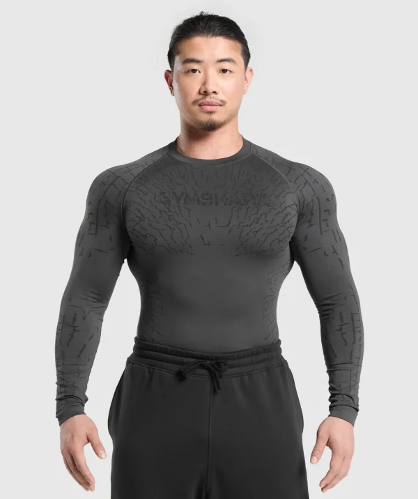 Gymshark T-shirts & Tops*Tectonic Long Sleeve T-Shirt AsphaltGrey/Black