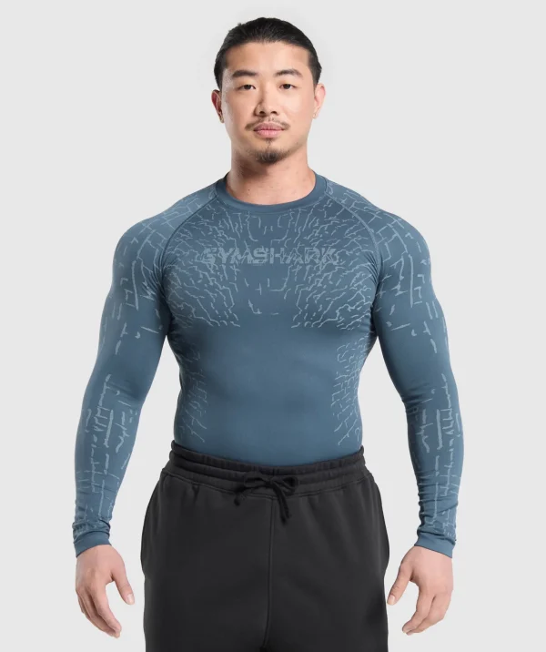 Gymshark T-shirts & Tops*Tectonic Long Sleeve T-Shirt CargoBlue/CoolBlue