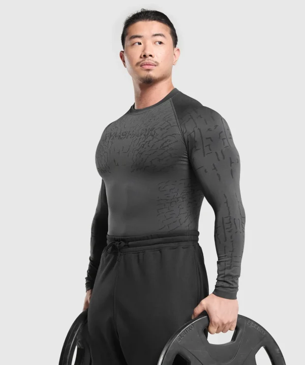 Gymshark T-shirts & Tops*Tectonic Long Sleeve T-Shirt AsphaltGrey/Black