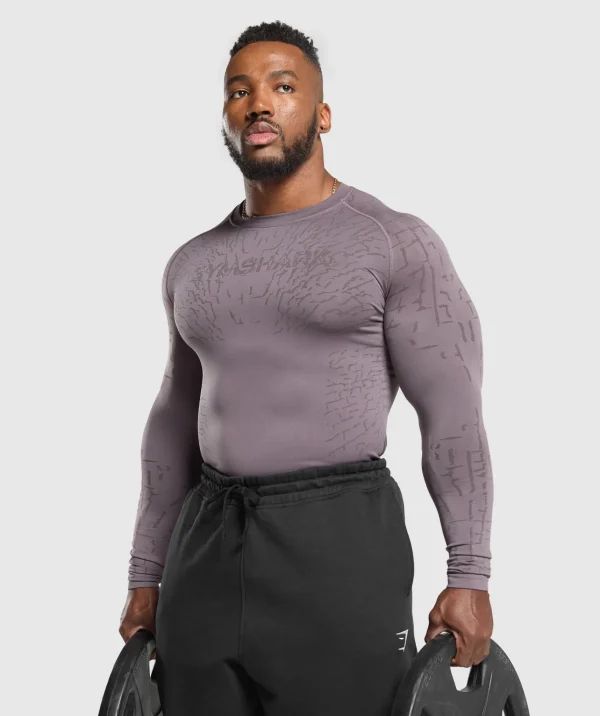 Gymshark T-shirts & Tops*Tectonic Long Sleeve T-Shirt BrushedPurple/GreyedPurple