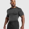 Gymshark T-shirts & Tops*Tectonic Seamless T Shirt AsphaltGrey/Black