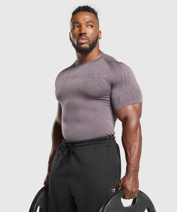 Gymshark T-shirts & Tops*Tectonic Seamless T Shirt BrushedPurple/GreyedPurple