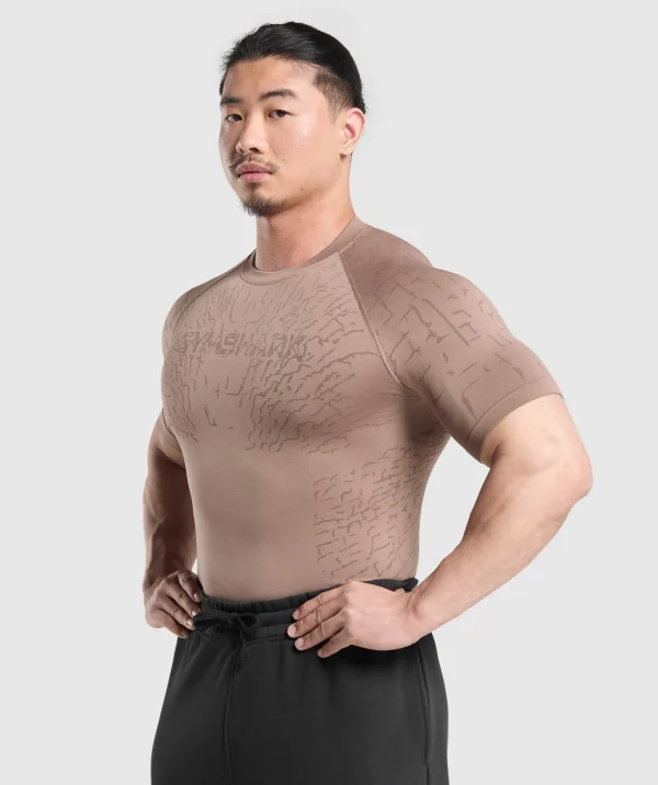 Gymshark T-shirts & Tops*Tectonic Seamless T Shirt MochaMauve/WalnutBrown