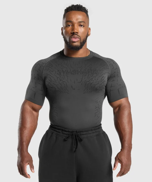 Gymshark T-shirts & Tops*Tectonic Seamless T Shirt AsphaltGrey/Black