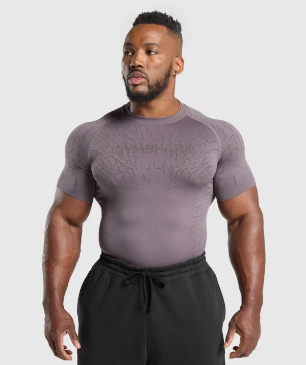 Gymshark T-shirts & Tops*Tectonic Seamless T Shirt BrushedPurple/GreyedPurple