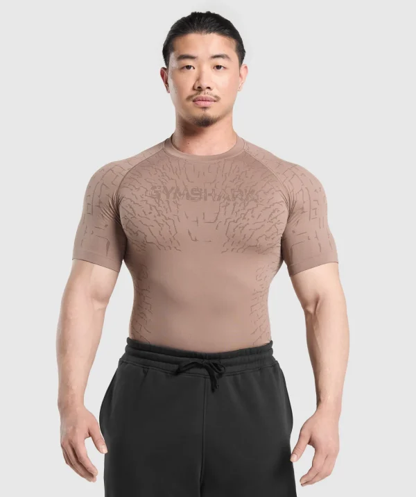 Gymshark T-shirts & Tops*Tectonic Seamless T Shirt MochaMauve/WalnutBrown