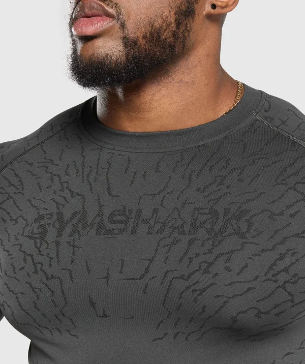 Gymshark T-shirts & Tops*Tectonic Seamless T Shirt AsphaltGrey/Black