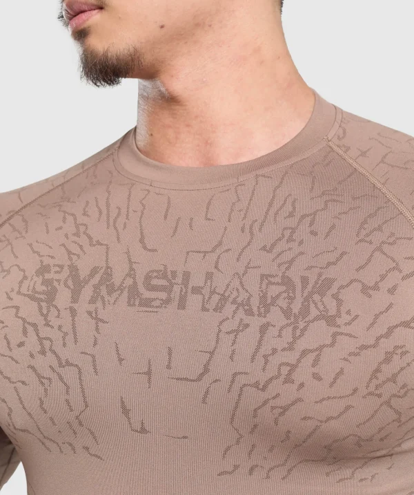 Gymshark T-shirts & Tops*Tectonic Seamless T Shirt MochaMauve/WalnutBrown