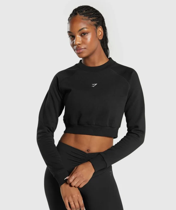 Gymshark Crop Tops | Hoodies & Sweatshirts*Training Fleece Cropped Sweatshirt Black