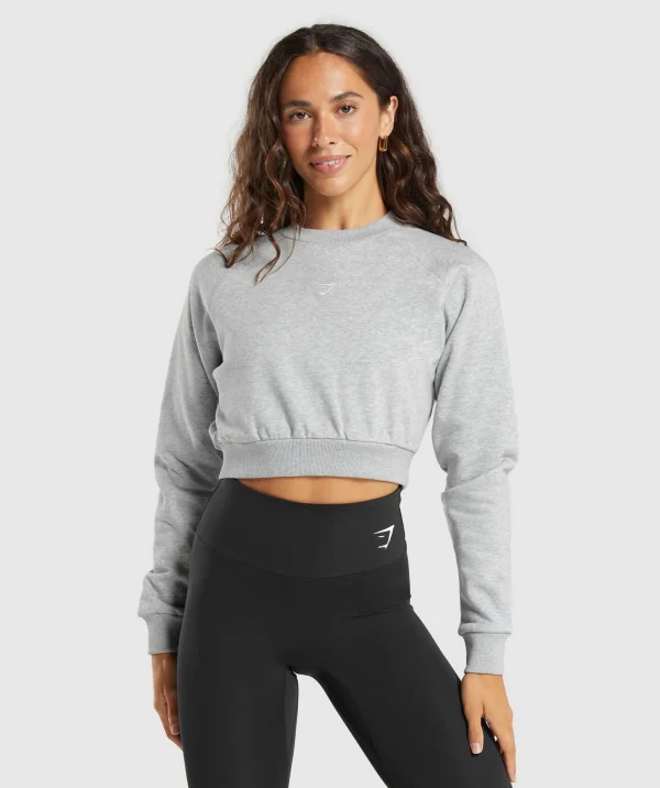 Gymshark Crop Tops | Hoodies & Sweatshirts*Training Fleece Cropped Sweatshirt LightGreyMarl