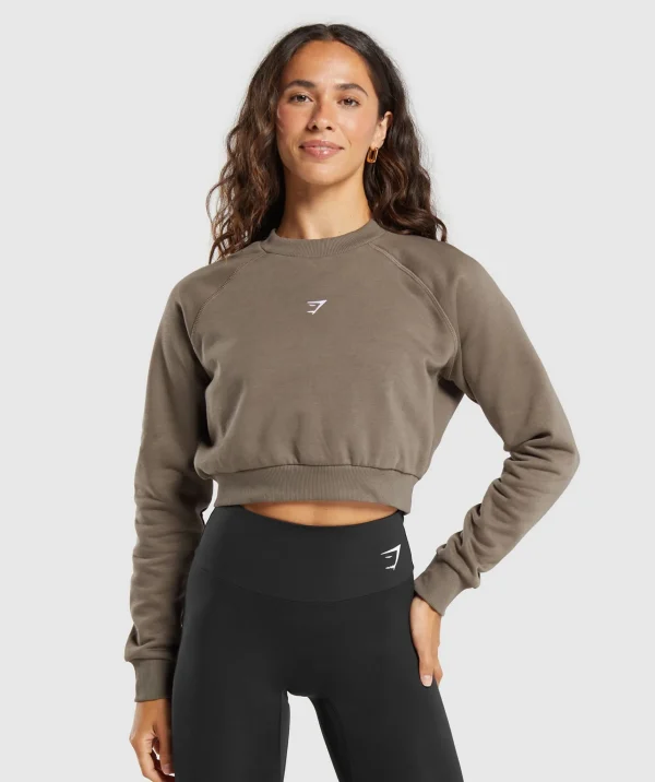 Gymshark Crop Tops | Hoodies & Sweatshirts*Training Fleece Cropped Sweatshirt CamoBrown