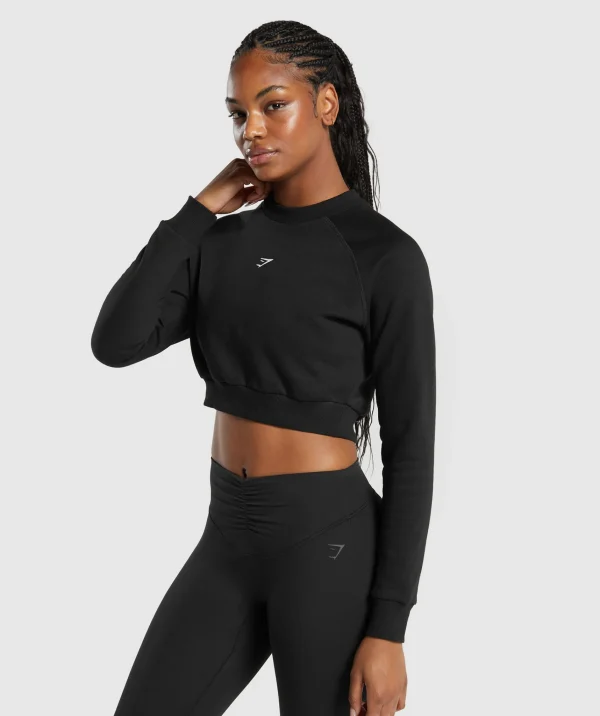 Gymshark Crop Tops | Hoodies & Sweatshirts*Training Fleece Cropped Sweatshirt Black