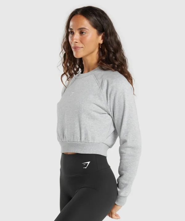 Gymshark Crop Tops | Hoodies & Sweatshirts*Training Fleece Cropped Sweatshirt LightGreyMarl