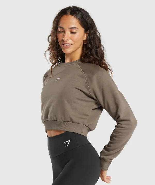 Gymshark Crop Tops | Hoodies & Sweatshirts*Training Fleece Cropped Sweatshirt CamoBrown