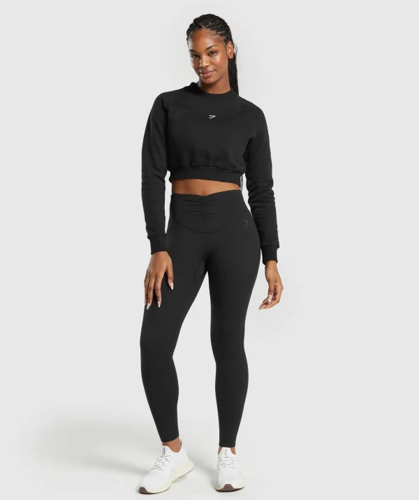 Gymshark Crop Tops | Hoodies & Sweatshirts*Training Fleece Cropped Sweatshirt Black