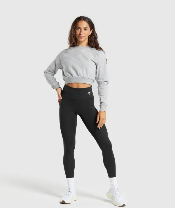 Gymshark Crop Tops | Hoodies & Sweatshirts*Training Fleece Cropped Sweatshirt LightGreyMarl