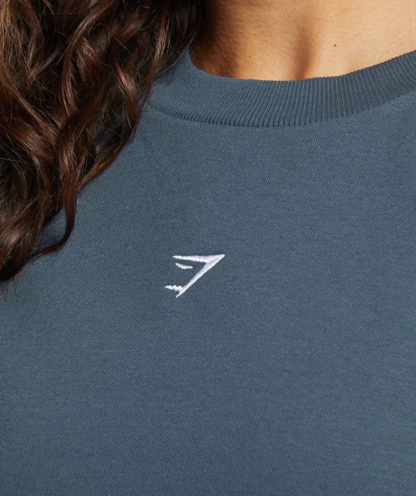 Gymshark Crop Tops | Hoodies & Sweatshirts*Training Fleece Cropped Sweatshirt CargoBlue