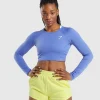 Gymshark Crop Tops | T-shirts & Tops*Training Long Sleeve Crop Top CourtBlue