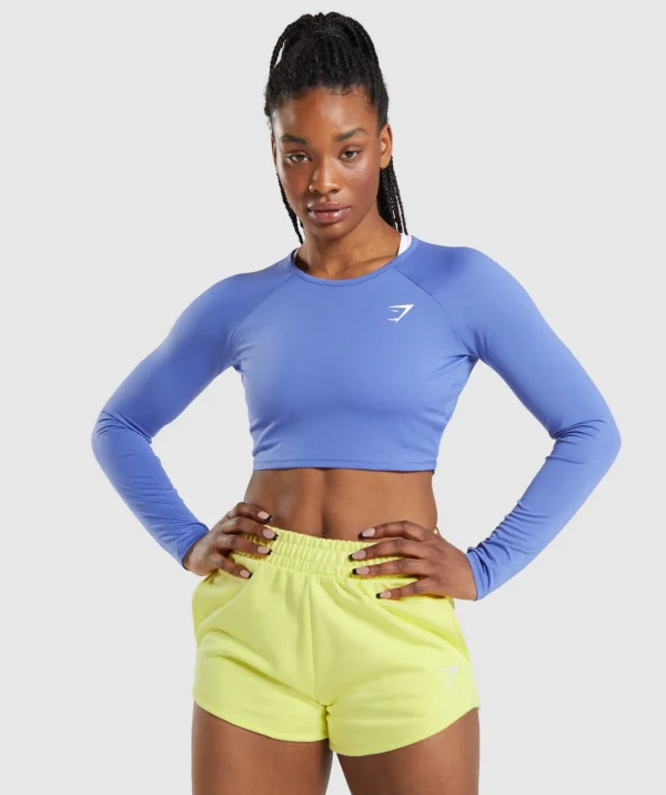 Gymshark Crop Tops | T-shirts & Tops*Training Long Sleeve Crop Top CourtBlue