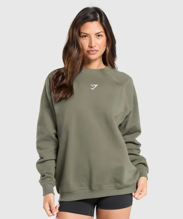 Gymshark Hoodies & Sweatshirts*Training Oversized Fleece Sweatshirt BaseGreen