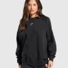 Gymshark Modest Workout Clothes & Hijabs | Sweatsuits*Training Oversized Fleece Sweatshirt Black