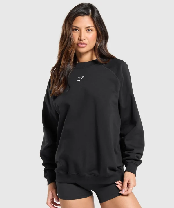 Gymshark Modest Workout Clothes & Hijabs | Sweatsuits*Training Oversized Fleece Sweatshirt Black