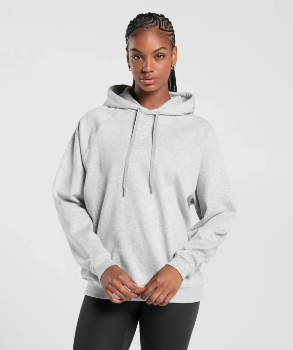 Gymshark Modest Workout Clothes & Hijabs | Sweatsuits*Training Oversized Fleece Hoodie LightGreyCoreMarl