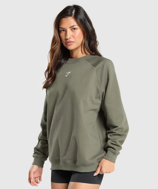 Gymshark Hoodies & Sweatshirts*Training Oversized Fleece Sweatshirt BaseGreen