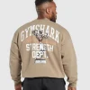 Gymshark Hoodies & Sweatshirts*Trophy Graphic Crew CementBrown