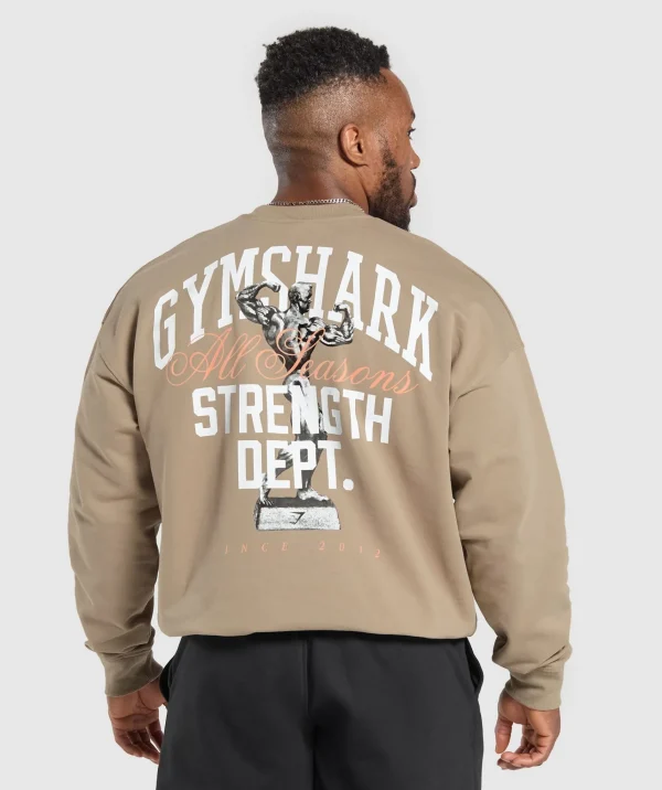 Gymshark Hoodies & Sweatshirts*Trophy Graphic Crew CementBrown