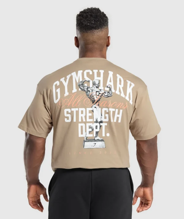 Gymshark T-shirts & Tops*Trophy Graphic T-Shirt CementBrown