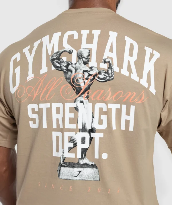 Gymshark T-shirts & Tops*Trophy Graphic T-Shirt CementBrown