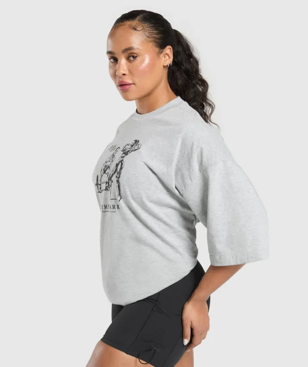 Gymshark T-shirts & Tops*Two Strong Women Oversized T-Shirt LightGreyCoreMarl