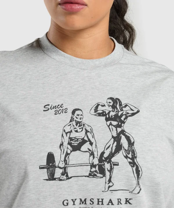 Gymshark T-shirts & Tops*Two Strong Women Oversized T-Shirt LightGreyCoreMarl